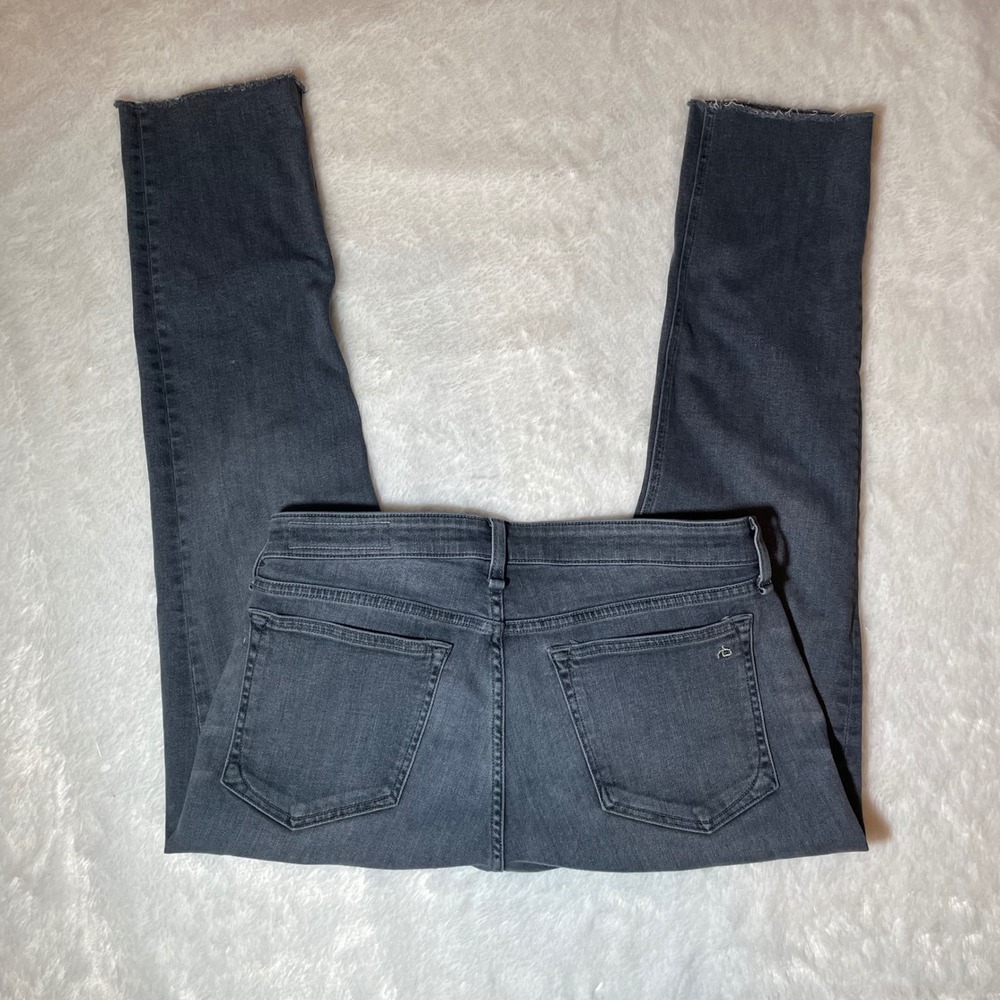 Rag & Bone Dre Low-Rise Ankle Slim Boyfriend Jeans Universe Black 28 Raw Hem - Picture 3 of 9
